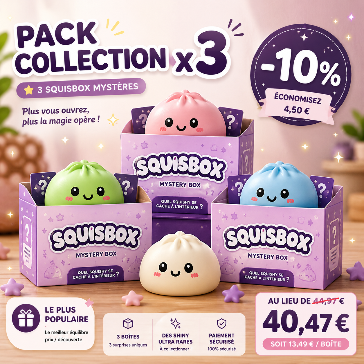Pack Collection x3 - Squeezie Dumpling